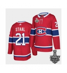 Men's Adidas Canadiens #21 Eric Staal Red Road Authentic 2021 Stanley Cup Jersey