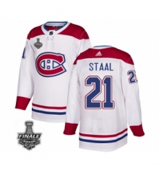 Men's Adidas Canadiens #21 Eric Staal White Road Authentic 2021 Stanley Cup Jersey