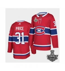 Men's Adidas Canadiens #31 Carey Price Red Road Authentic 2021 Stanley Cup Jersey