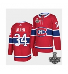 Men's Adidas Canadiens #34 Jake Allen Red Road Authentic 2021 Stanley Cup Jersey