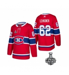 Men's Adidas Canadiens #62 Artturi Lehkonen Red Road Authentic 2021 Stanley Cup Jersey