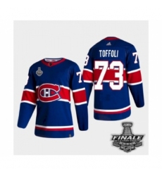 Men's Adidas Canadiens #73 Tyler Toffoli Blue Road Authentic 2021 Stanley Cup Jersey