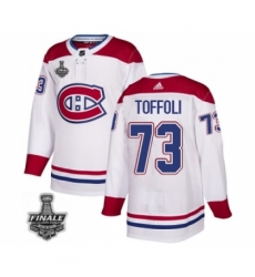 Men's Adidas Canadiens #73 Tyler Toffoli White Road Authentic 2021 Stanley Cup Jersey