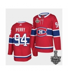 Men's Adidas Canadiens #94 Corey Perry Red Road Authentic 2021 Stanley Cup Jersey