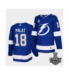 Men's Adidas Lightning #18 Ondrej Palat Blue Home Authentic 2021 Stanley Cup Jersey