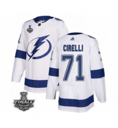 Men's Adidas Lightning #71 Anthony Cirelli White Home Authentic 2021 Stanley Cup Jersey