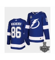 Men's Adidas Lightning #86 Nikita Kucherov Blue Authentic 2021 Stanley Cup Jersey