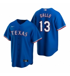 Men's Nike Texas Rangers #13 Joey Gallo Royal Alternate Stitched Baseball Jersey