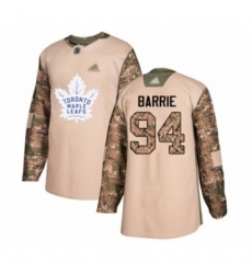 Men's Toronto Maple Leafs #94 Tyson Barrie Authentic Camo Veterans Day Practice Hockey Jersey