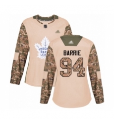 Women's Toronto Maple Leafs #94 Tyson Barrie Authentic Camo Veterans Day Practice Hockey Jersey
