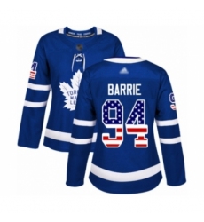 Women's Toronto Maple Leafs #94 Tyson Barrie Authentic Royal Blue USA Flag Fashion Hockey Jersey