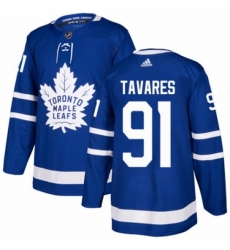 Men's Adidas Toronto Maple Leafs #91 John Tavares Authentic Royal Blue Home NHL Jersey