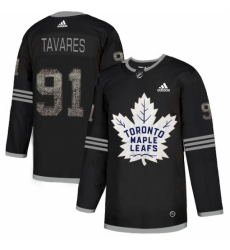 Men's Adidas Toronto Maple Leafs #91 John Tavares Black Authentic Classic Stitched NHL Jersey