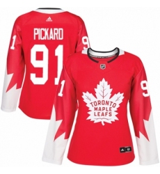 Women's Adidas Toronto Maple Leafs #91 John Tavares Authentic Red Alternate NHL Jersey