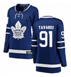 Women's Toronto Maple Leafs #91 John Tavares Authentic Royal Blue Home Fanatics Branded Breakaway NHL Jersey