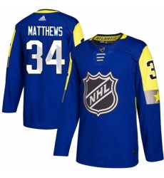 Men's Adidas Toronto Maple Leafs #34 Auston Matthews Authentic Royal Blue 2018 All-Star Atlantic Division NHL Jersey