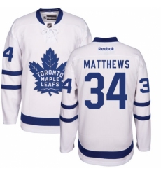 Men's Reebok Toronto Maple Leafs #34 Auston Matthews Authentic White Away NHL Jersey