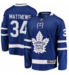 Men's Toronto Maple Leafs #34 Auston Matthews Fanatics Branded Royal Blue Home Breakaway NHL Jersey