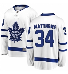 Men's Toronto Maple Leafs #34 Auston Matthews Fanatics Branded White Away Breakaway NHL Jersey