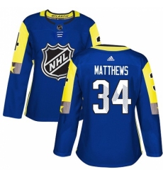 Women's Adidas Toronto Maple Leafs #34 Auston Matthews Authentic Royal Blue 2018 All-Star Atlantic Division NHL Jersey