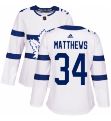 Women's Adidas Toronto Maple Leafs #34 Auston Matthews Authentic White 2018 Stadium Series NHL Jersey