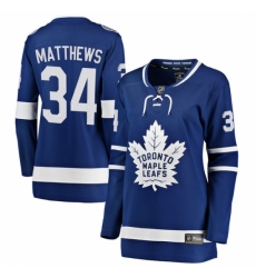 Women's Toronto Maple Leafs #34 Auston Matthews Fanatics Branded Royal Blue Home Breakaway NHL Jersey