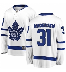 Men's Toronto Maple Leafs #31 Frederik Andersen Fanatics Branded White Away Breakaway NHL Jersey