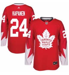 Men's Adidas Toronto Maple Leafs #24 Kasperi Kapanen Authentic Red Alternate NHL Jersey