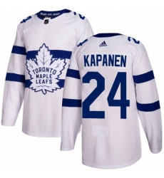 Men's Adidas Toronto Maple Leafs #24 Kasperi Kapanen Authentic White 2018 Stadium Series NHL Jersey