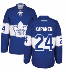 Men's Reebok Toronto Maple Leafs #24 Kasperi Kapanen Authentic Royal Blue 2017 Centennial Classic NHL Jersey