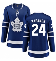 Women's Toronto Maple Leafs #24 Kasperi Kapanen Fanatics Branded Royal Blue Home Breakaway NHL Jersey