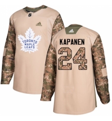 Youth Adidas Toronto Maple Leafs #24 Kasperi Kapanen Authentic Camo Veterans Day Practice NHL Jersey