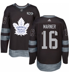 Men's Adidas Toronto Maple Leafs #16 Mitchell Marner Authentic Black 1917-2017 100th Anniversary NHL Jersey