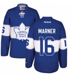 Men's Reebok Toronto Maple Leafs #16 Mitchell Marner Authentic Royal Blue 2017 Centennial Classic NHL Jersey