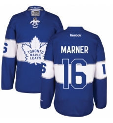Men's Reebok Toronto Maple Leafs #16 Mitchell Marner Premier Royal Blue 2017 Centennial Classic NHL Jersey