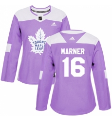 Women's Adidas Toronto Maple Leafs #16 Mitchell Marner Authentic Purple Fights Cancer Practice NHL Jersey