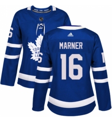 Women's Adidas Toronto Maple Leafs #16 Mitchell Marner Authentic Royal Blue Home NHL Jersey