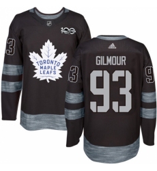 Men's Adidas Toronto Maple Leafs #93 Doug Gilmour Authentic Black 1917-2017 100th Anniversary NHL Jersey