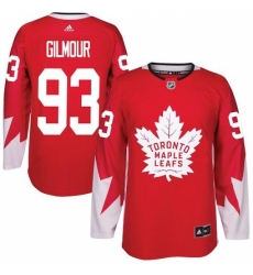 Men's Adidas Toronto Maple Leafs #93 Doug Gilmour Authentic Red Alternate NHL Jersey
