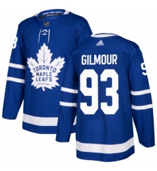 Men's Adidas Toronto Maple Leafs #93 Doug Gilmour Authentic Royal Blue Home NHL Jersey