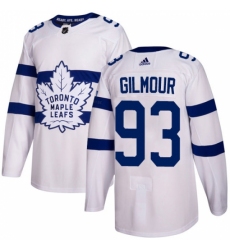 Men's Adidas Toronto Maple Leafs #93 Doug Gilmour Authentic White 2018 Stadium Series NHL Jersey