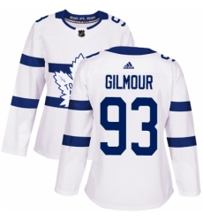 Women's Adidas Toronto Maple Leafs #93 Doug Gilmour Authentic White 2018 Stadium Series NHL Jersey