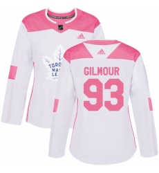 Women's Adidas Toronto Maple Leafs #93 Doug Gilmour Authentic White/Pink Fashion NHL Jersey