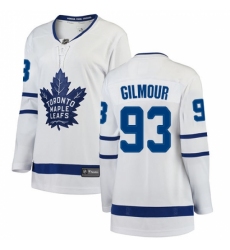 Women's Toronto Maple Leafs #93 Doug Gilmour Authentic White Away Fanatics Branded Breakaway NHL Jersey