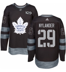 Men's Adidas Toronto Maple Leafs #29 William Nylander Authentic Black 1917-2017 100th Anniversary NHL Jersey