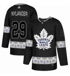 Men's Adidas Toronto Maple Leafs #29 William Nylander Authentic Black Team Logo Fashion NHL Jersey