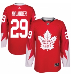 Men's Adidas Toronto Maple Leafs #29 William Nylander Premier Red Alternate NHL Jersey