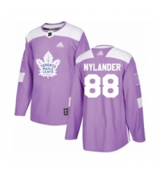 Men's Toronto Maple Leafs #88 William Nylander Authentic Purple Fights Cancer Practice Hockey Jersey