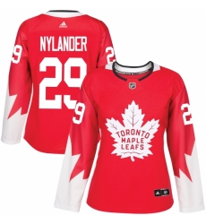 Women's Adidas Toronto Maple Leafs #29 William Nylander Authentic Red Alternate NHL Jersey