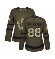 Women's Toronto Maple Leafs #88 William Nylander Authentic Green Salute to Service Hockey Jersey